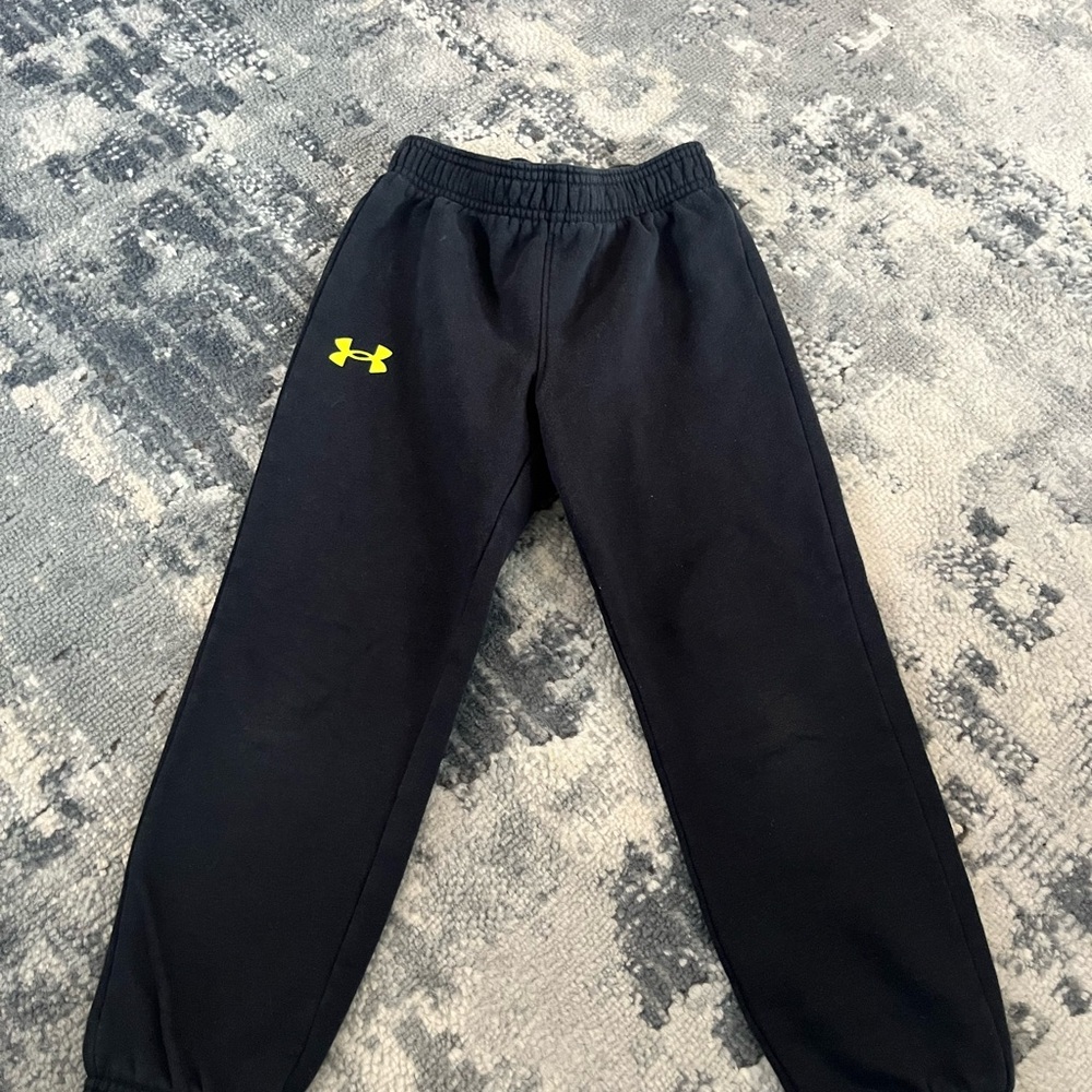 Under Armour Kids Black Joggers with Neon Logo